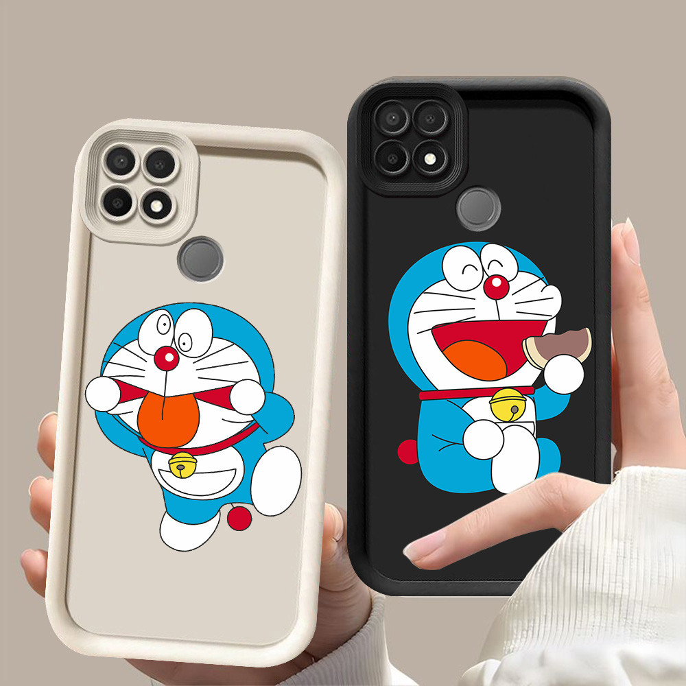 D-12 Doraemon Case Hitam Putih Casing untuk Realme Narzo 30A C21Y C21 20 C25Y