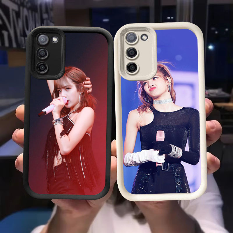 O-2 BLACKPINK Lisa Casing untuk Samsung F02S A03 Core A02S M02S M02 A02 A03S Hitam dan Putih