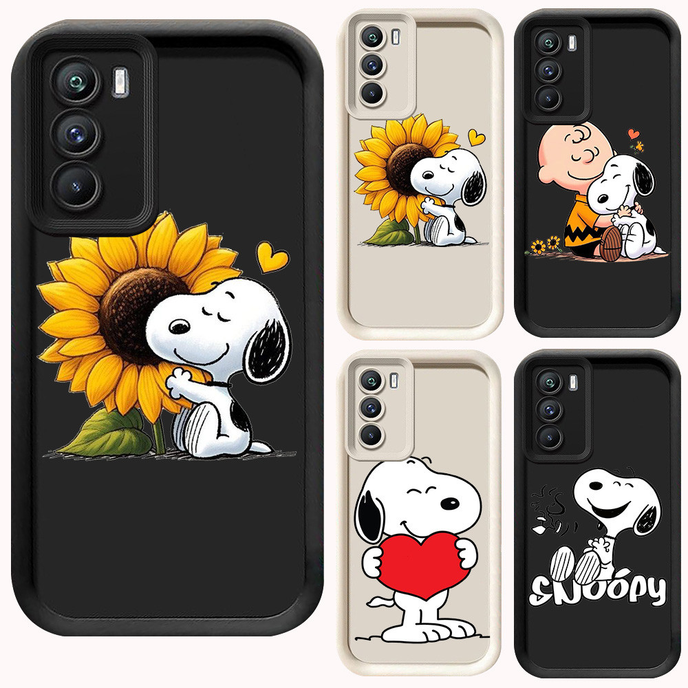 D-14 Snoopy Case Hitam Putih Casing untuk OPPO A54S A74 A94 A16s A55 A16