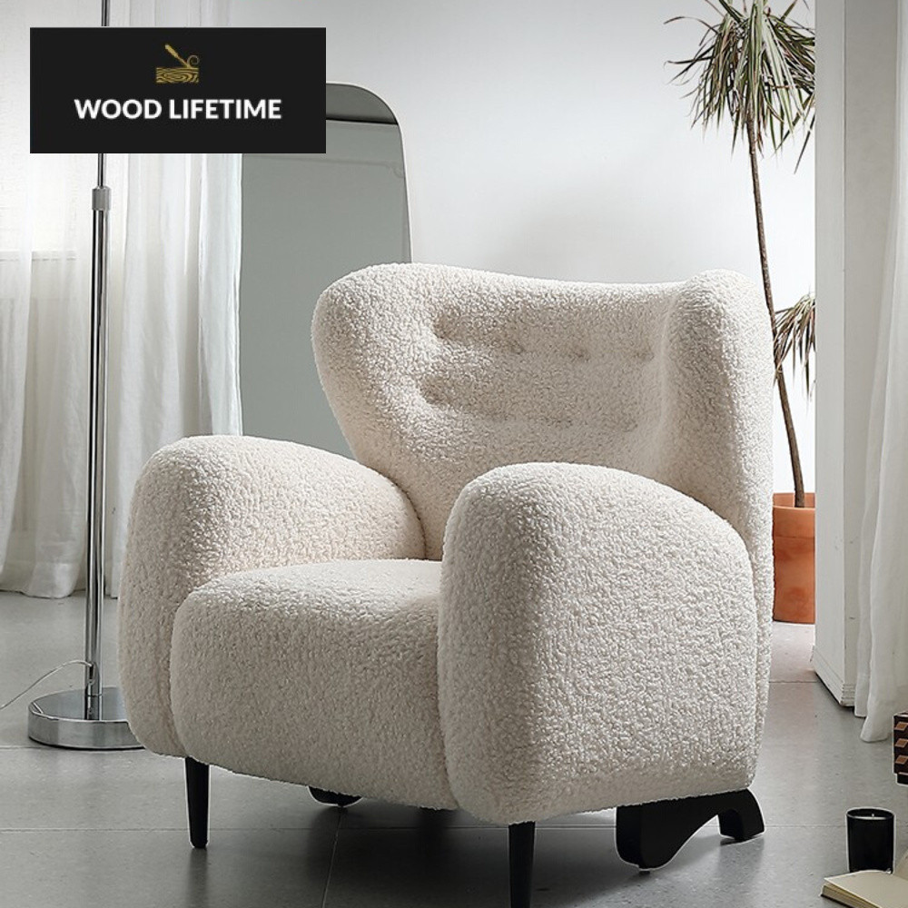 Sofa tunggal, mewah ringan, biasa, sederhana, putih, malas, sofa lucu, Instagram Nordic, desainer te