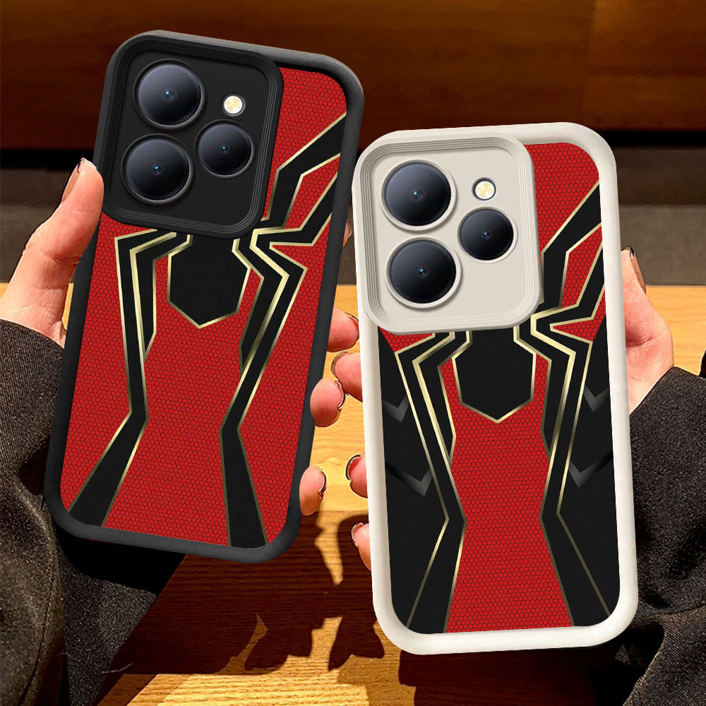 O-24 Spiderman Casing untuk Tecno ITEL A70 POP Spark 8 Pova 6 GO 2024 20 Pro 5G Hitam dan Putih