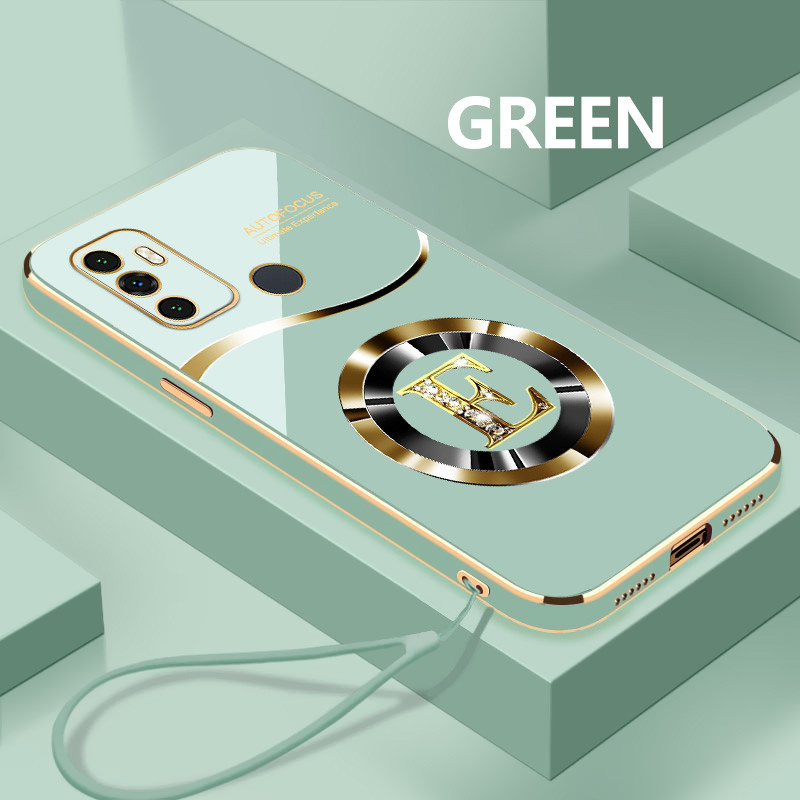 Huruf Kustom E Case Untuk OPPO A53 2020 A52 A53s Silikon Full Lens Soft Cover Casting HP