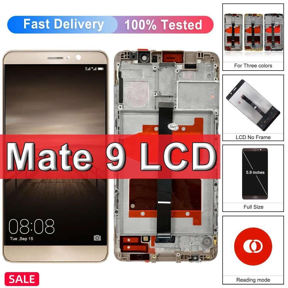 IPS Layar 5.9'' Huawei Mate 9 dengan Bingkai Perakitan Digitizer Layar Sentuh untuk Mate9 LCD 5 .''