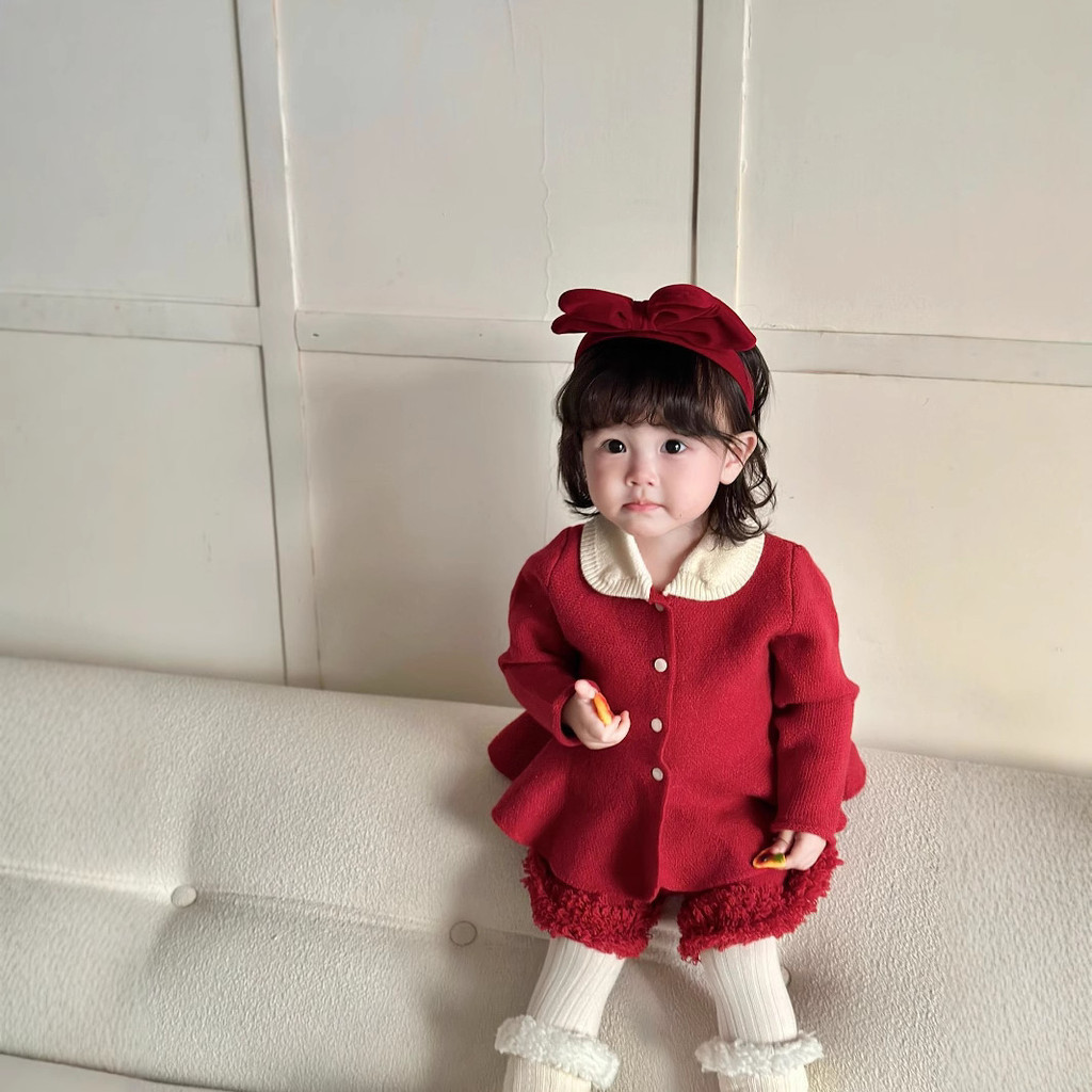 Set Baju Musim Dingin Anak Perempuan Terbaru Musim gugur dan musim dingin bayi perempuan Natal kontr