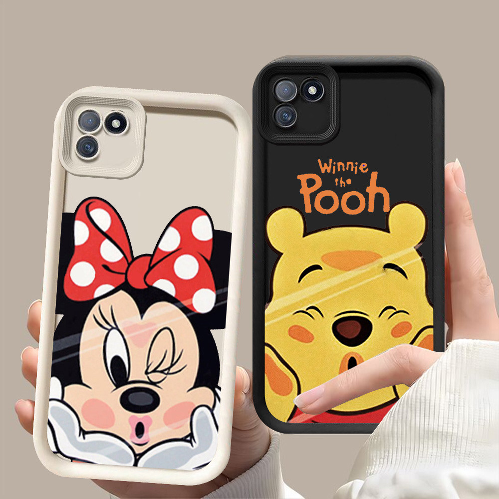 D-46 Mickey Case Hitam Putih Casing untuk Realme C11 2021 C20 C20A