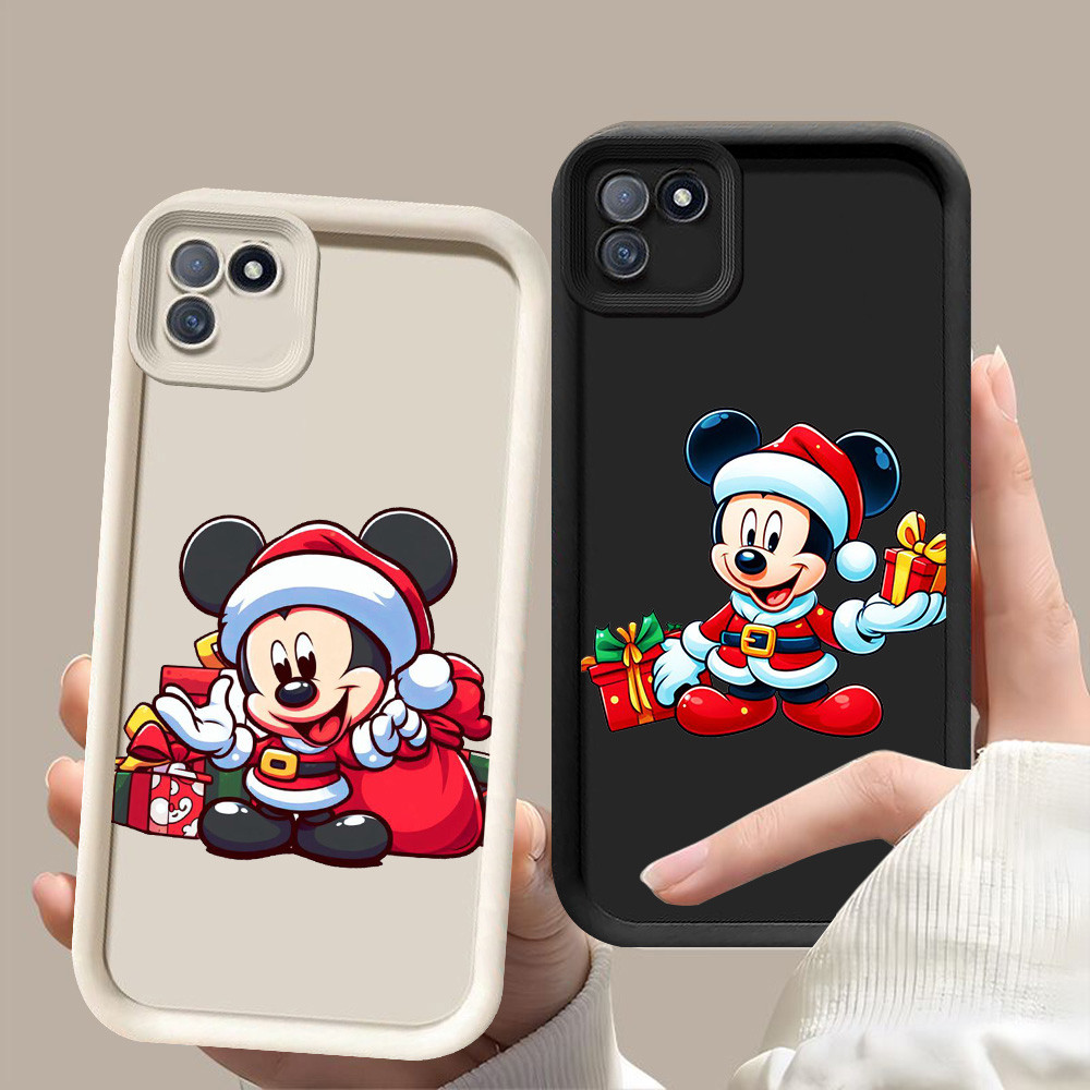 D-38 Mickey Christmas Case Hitam Putih Casing untuk Realme C11 2021 C20 C20A