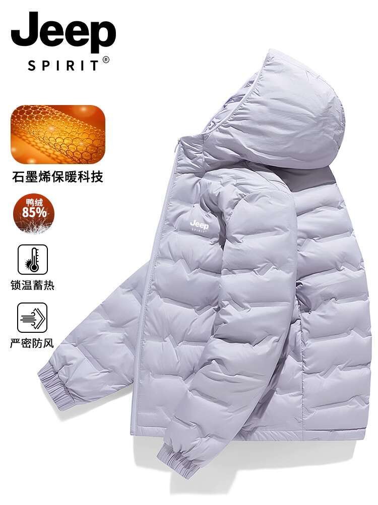 Jeep Spirit baju bulu ringan dengan topi pendek