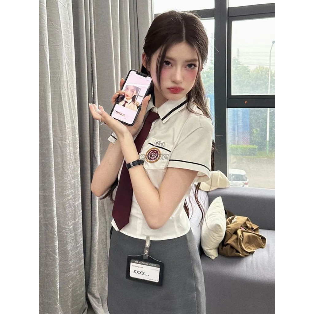 Korean College Style Original Summer New Jk Uniform Short Shirt Short-sleeved Korean Female High Sch