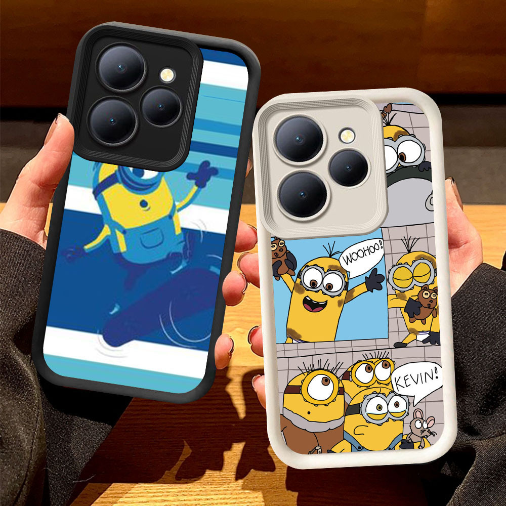 O-3 Minion Casing untuk Tecno ITEL A70 POP Spark 8 Pova 6 GO 2024 20 Pro 5G Hitam dan Putih