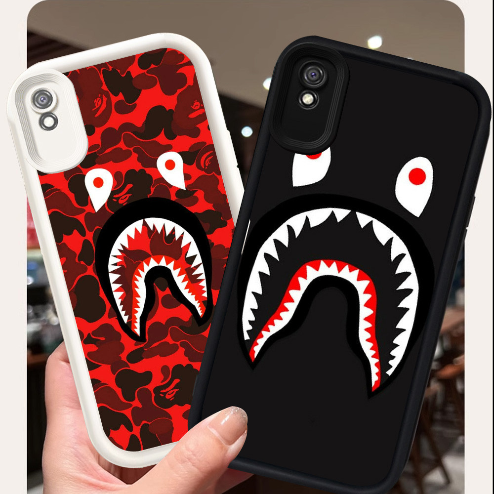 R-52 Bape Shark Case Lembut Casing untuk Xiaomi Redmi Note 9A A1 7 9T Pro Cover