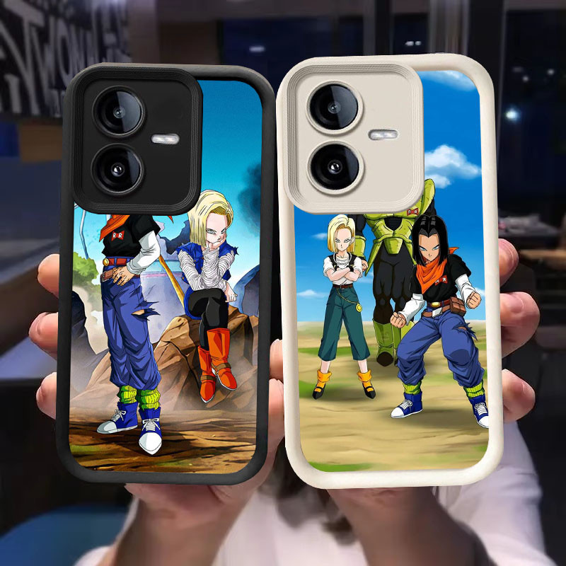 O-51 Dragon Ball Android Casing untuk VIVO Y22 Y22s Y15s Y35 Y15a 5G Hitam dan Putih
