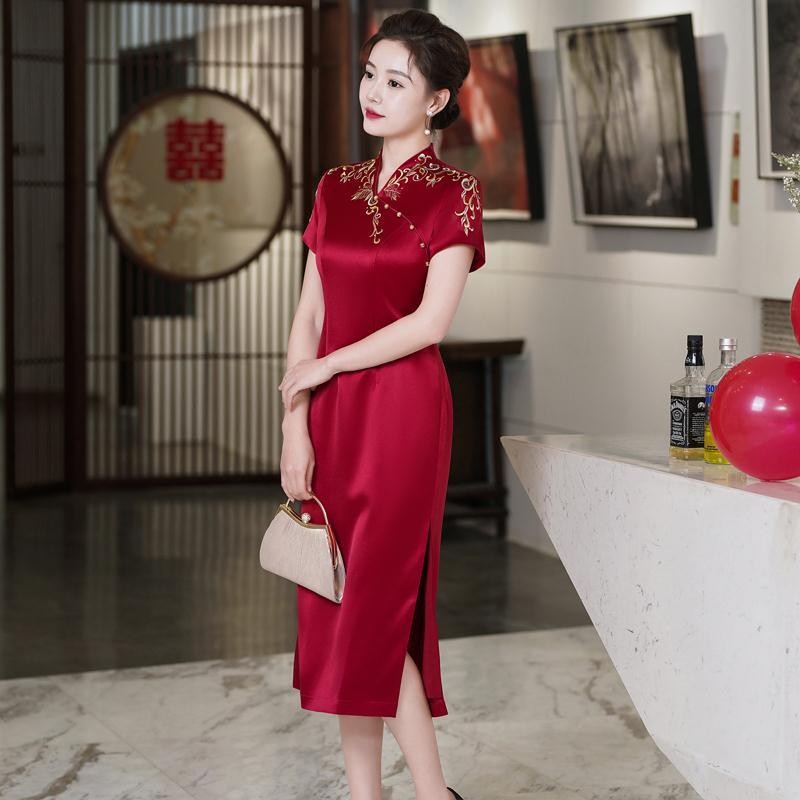 Noble Xi Mother-in-law Wedding Banquet Dress Young Fashionable Mother Wedding Banquet Dress Improved