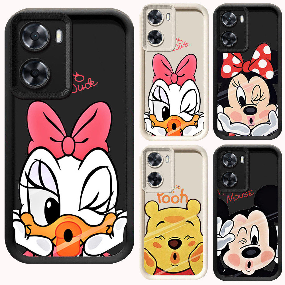 D-46 Mickey Case Hitam Putih Casing untuk OPPO A96 A77s A77 Realme 9i C33