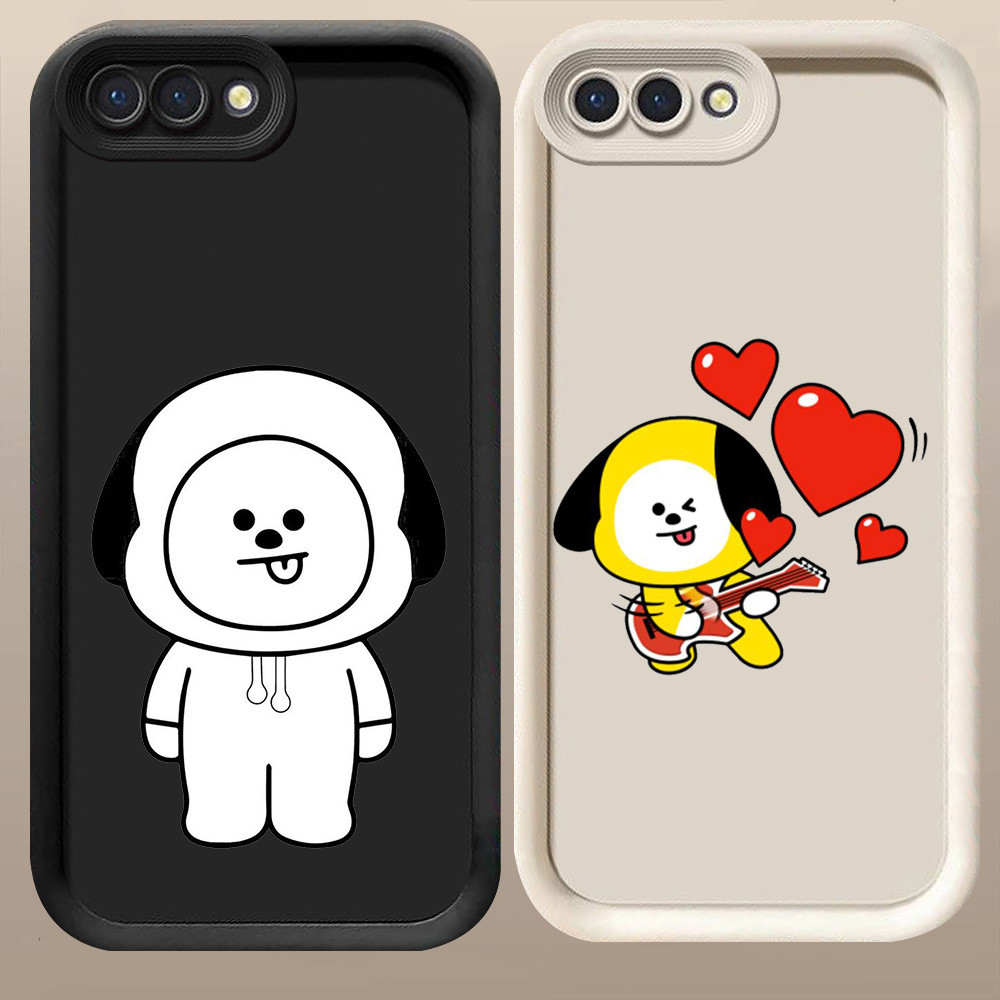 D-34 BT21 Chimmy Case Hitam Putih Casing untuk OPPO A5 A3S Realme C2s C2 A12E A1K
