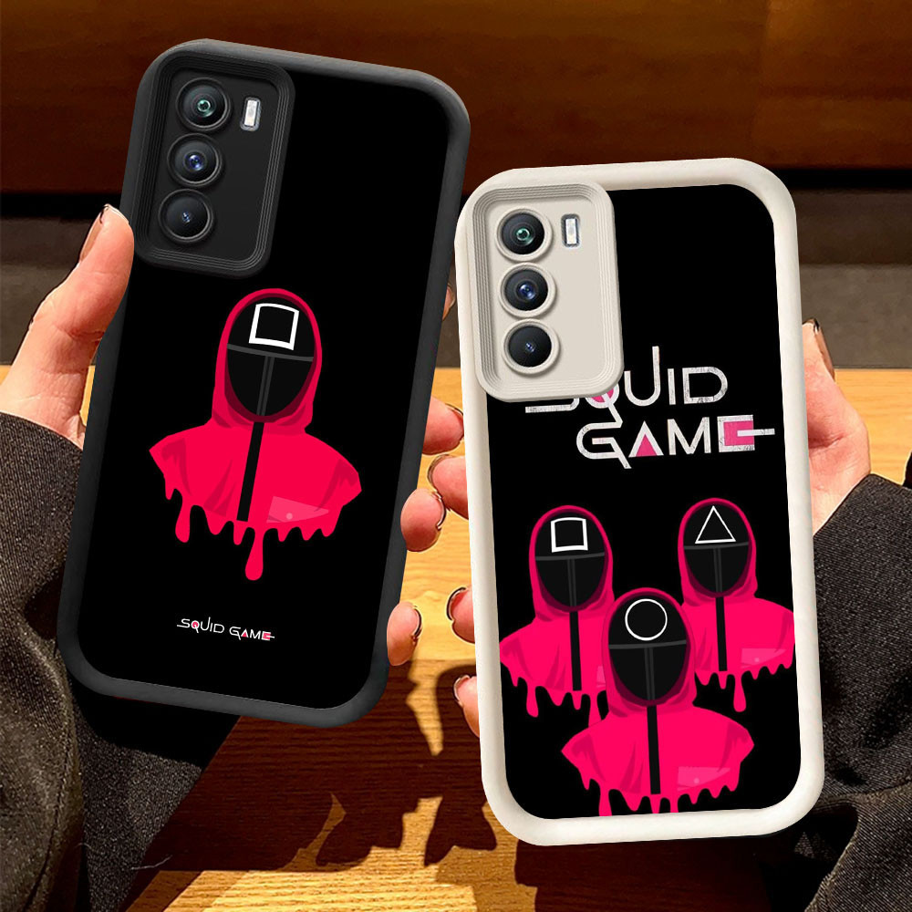 O-46 Squid Game Casing untuk OPPO A54S A16s A55 A16 A74 A94 Hitam dan Putih