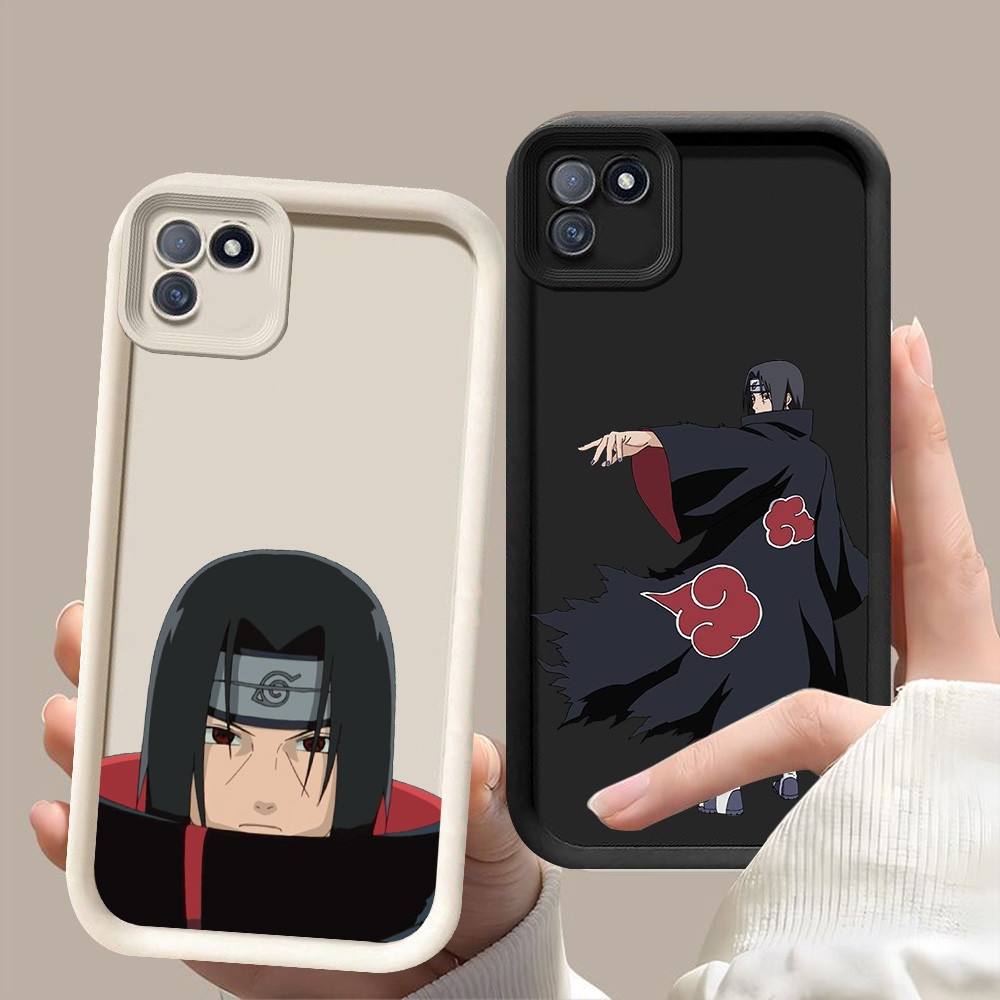 D-4 Naruto Uchiha Sasuke Case Hitam Putih Casing untuk Realme C11 2021 C20 C20A