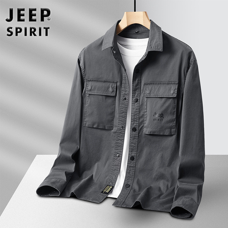 Kemeja Pria  Pakaian kerja jaket semi/musim panas baru 2023 lapel musim semi baju biasa laki-laki ga