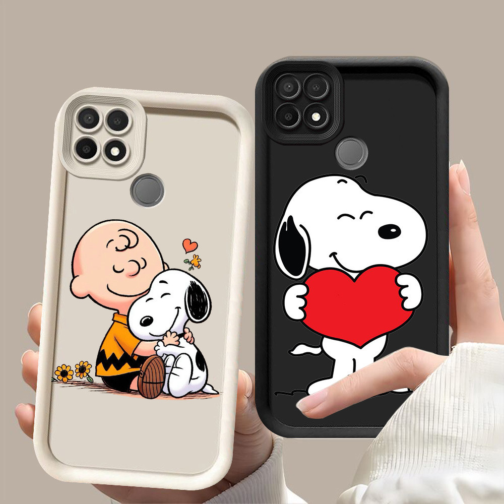 D-14 Snoopy Case Hitam Putih Casing untuk Realme Narzo 30A C21Y C21 20 C25Y