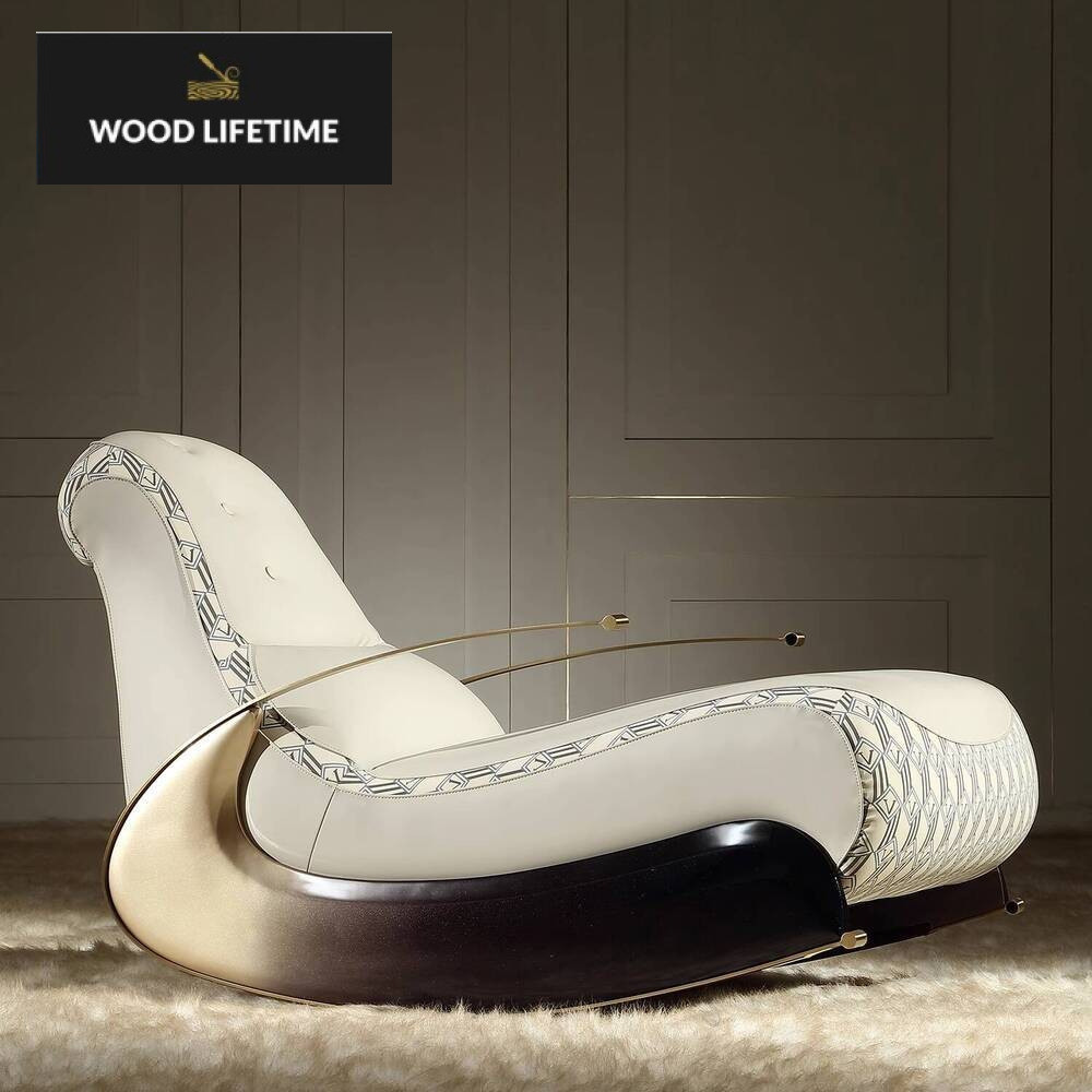 MIVICA mewah modern kulit asli santai kursi bergoyang sofa tunggal K1