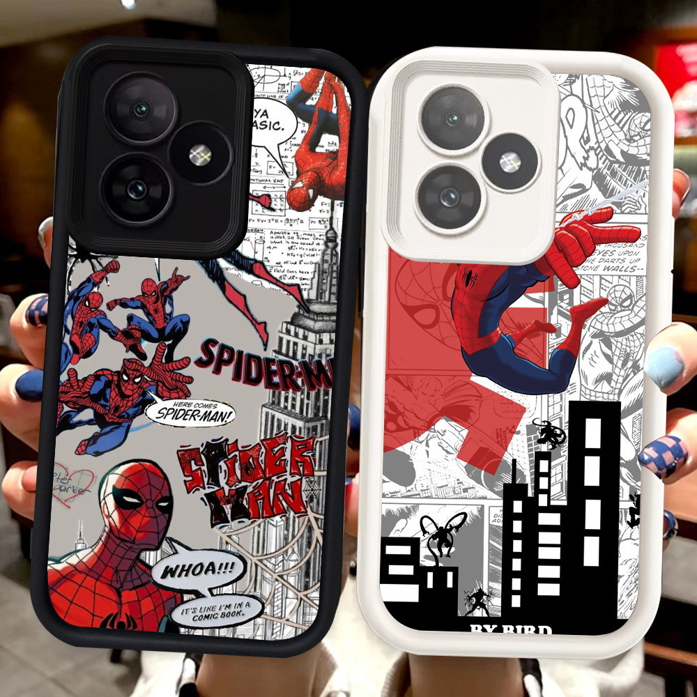 Z-2 Spider-Man Putih Hitam Casing untuk Realme C53 C61 Note 50 60 C51 Case