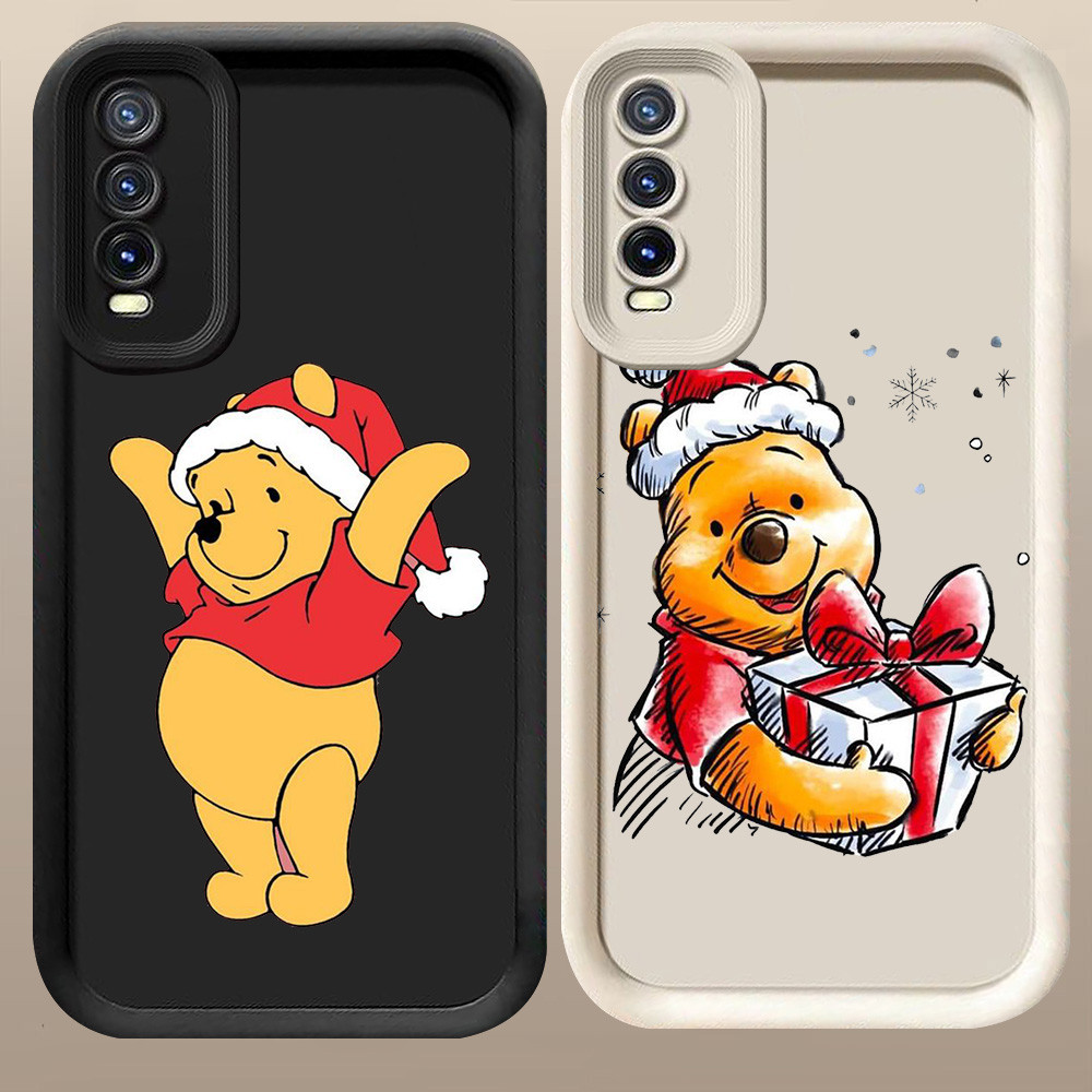 D-67 Pooh Christmas Case Hitam Putih Casing untuk VIVO Y12s Y20i Y11s Y20 Y20s S1 Pro