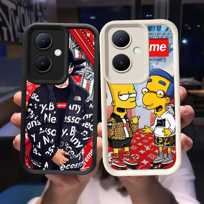 O-15 Supreme_Anime Casing untuk OPPO Reno 11F 11 8T Pro 13F 5G Hitam dan Putih