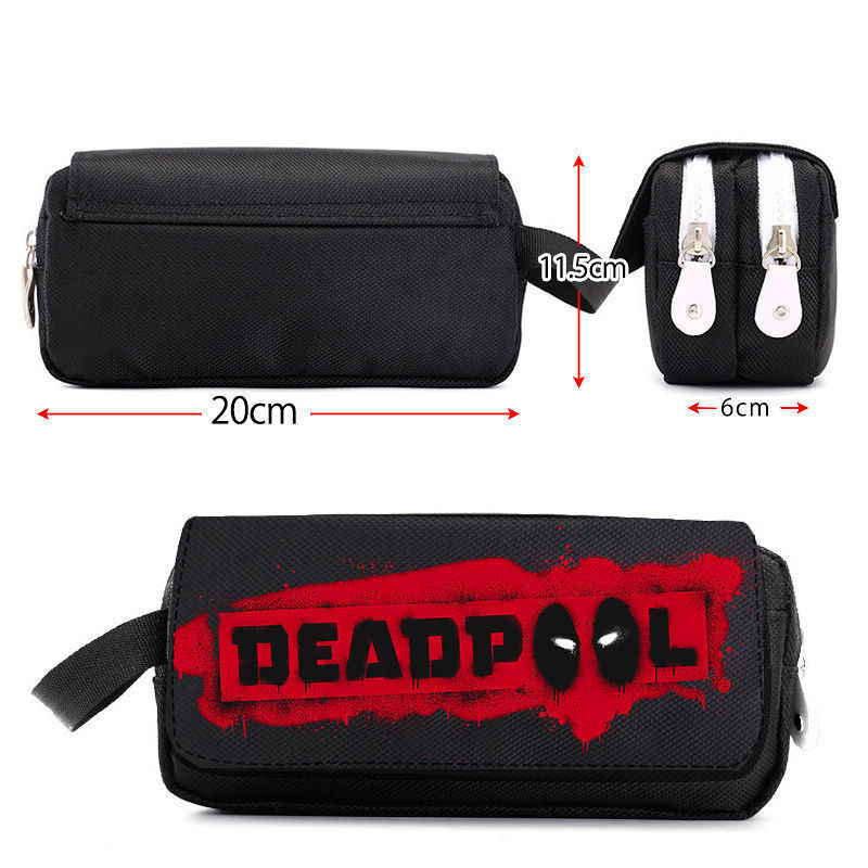 

Tempat Pensil Marvel Hero Little Cheap Nylon Pencil Deadpool Student Anime Peripheral Portable Handheld Bag Stationery Import