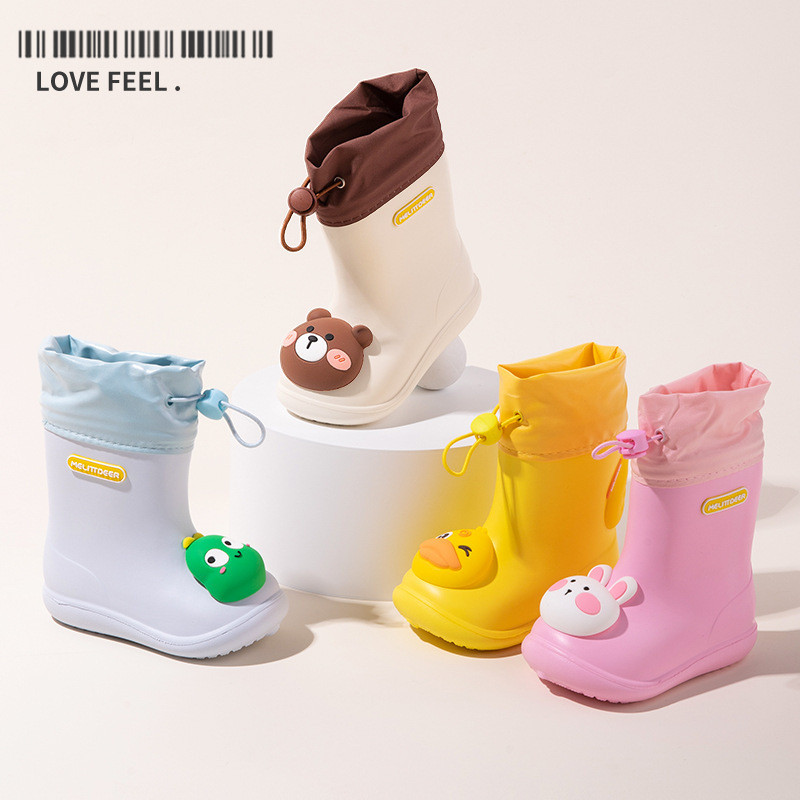 Rain Boots Anak  Sepatu bebek kuning ringan, peralatan hujan anak-anak, sepatu air bayi untuk anak-a