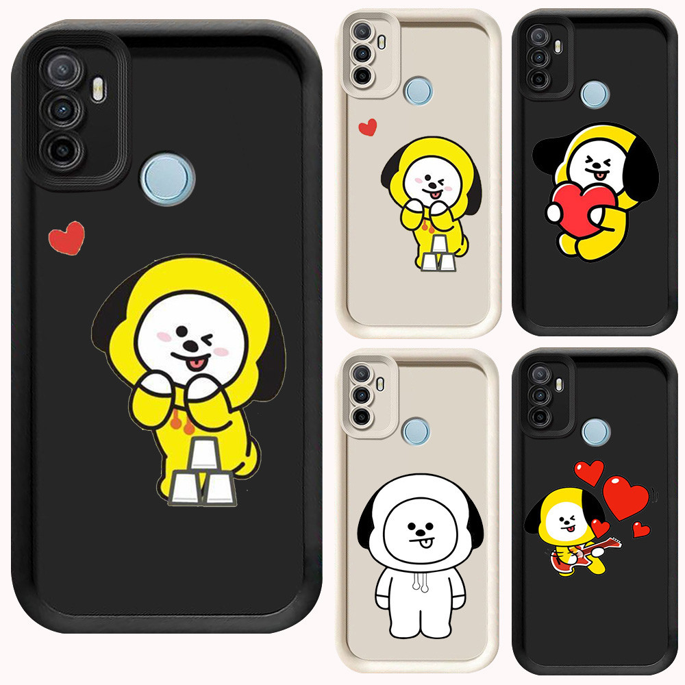 D-34 BT21 Chimmy Case Hitam Putih Casing untuk Realme 7i C17 OPPO A53S A33 A53
