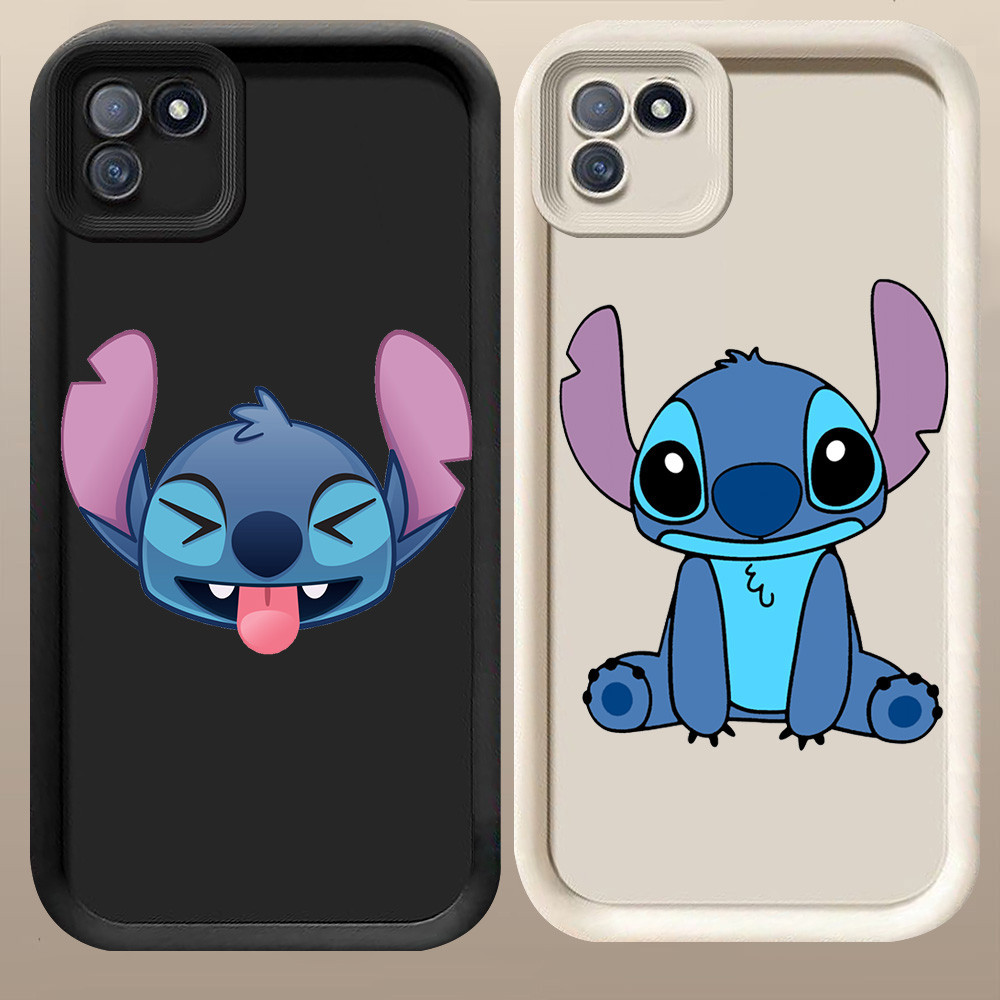D-1 Lovely Stitch Case Hitam Putih Casing untuk Realme C11 2021 C20 C20A