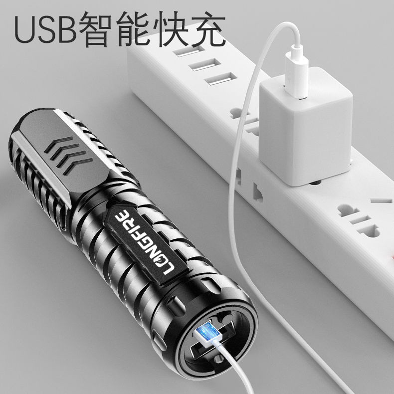 Lampu Senter  LED kekuatan khusus senter dengan kuat, USB muatan, penembakan jarak panjang ultra cer