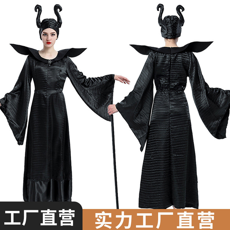 Kostum Cosplay Wanita  dewasa Penyihir Ratu Hitam Kostum Halloween Wanita  Import