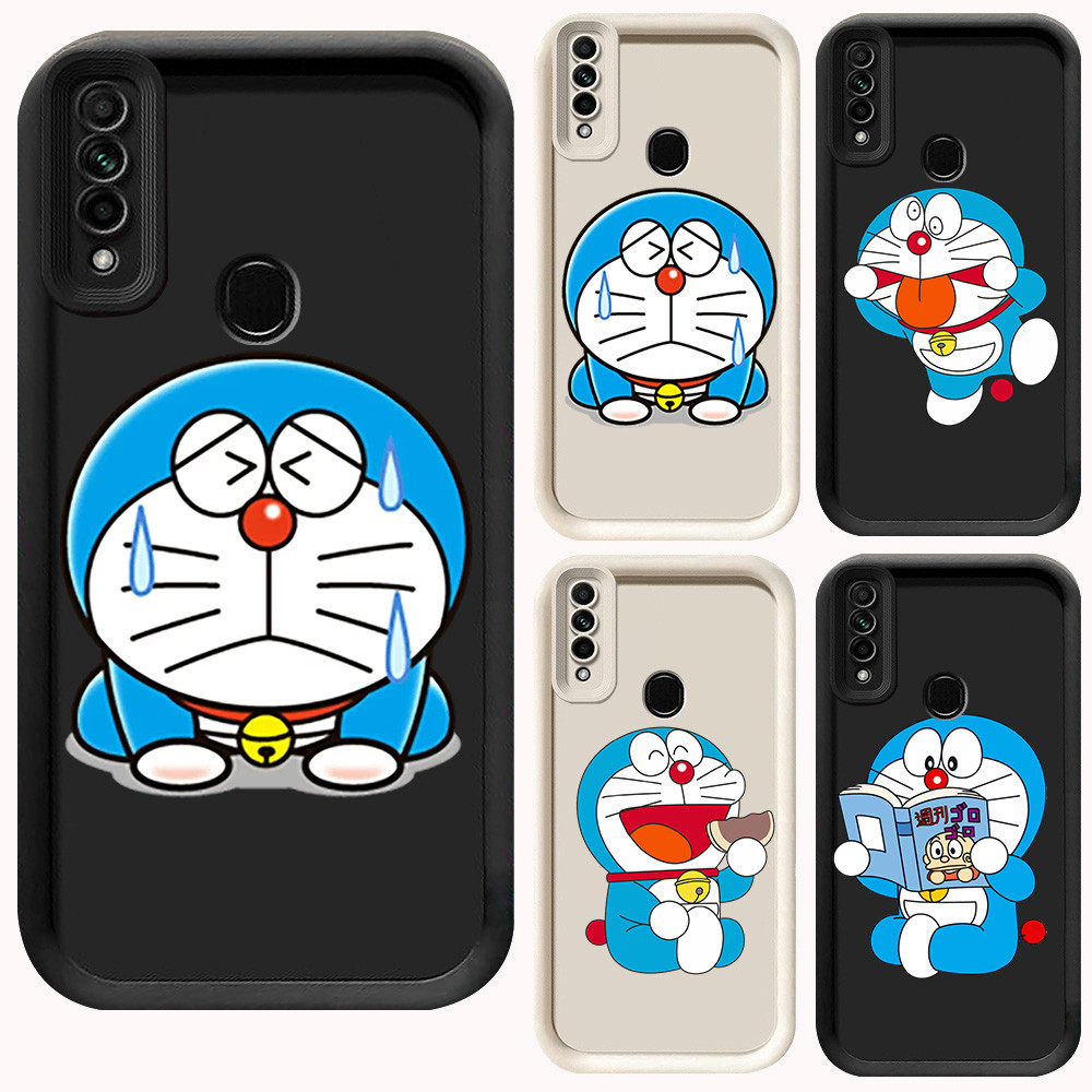 D-12 Doraemon Case Hitam Putih Casing untuk OPPO Reno A31 F15 A91 3 2020