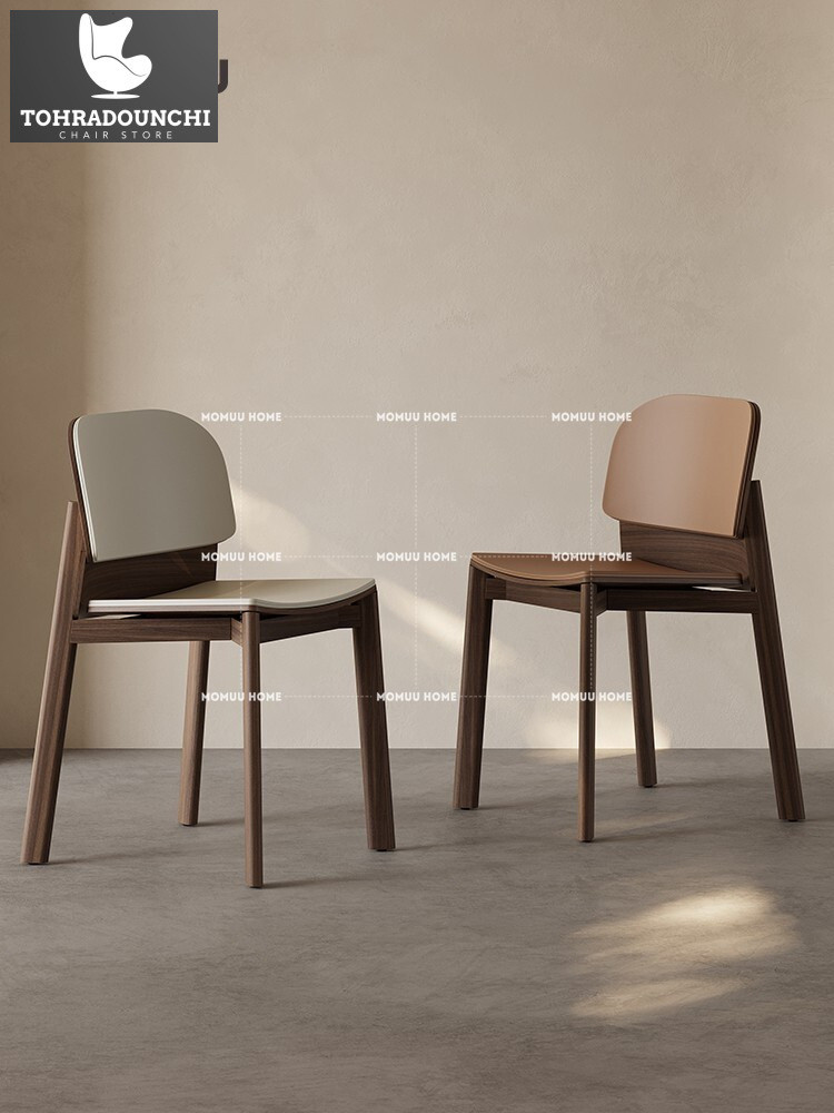 MOMUU HOME gaya Italia dengan perasaan tinggi, toko kopi vintage makanan belakang, kursi kayu solid 