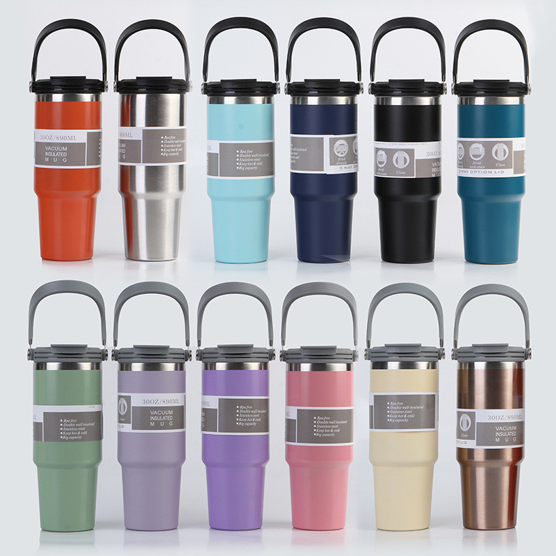 Thermos Cup  304 Stainless Steel 20oz Mobil Dua Lapisan Vakum Ice Cream 30oz Dingin Cangkir Isolasi