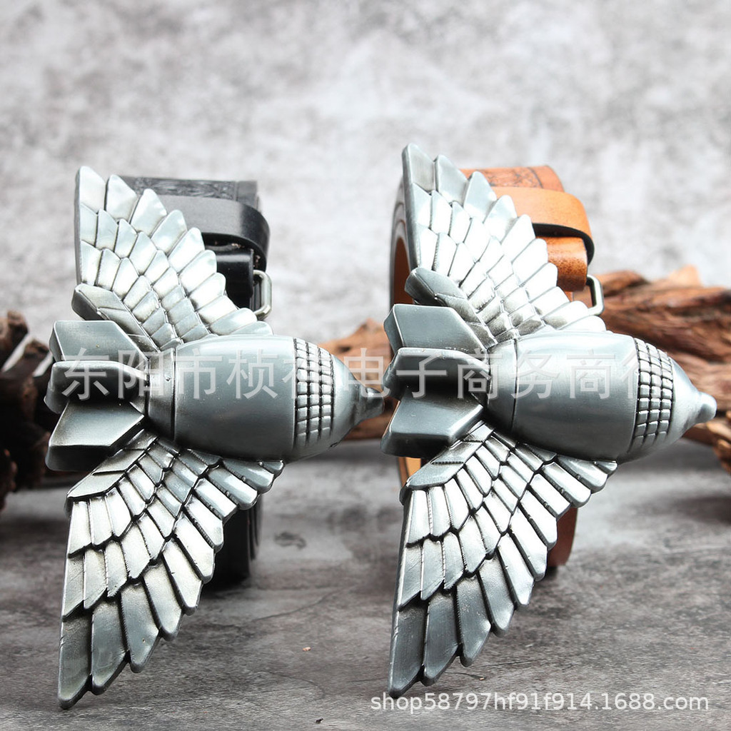 Sabuk Pria Kulit  Sabuk Pria  Sabuk pria cetak tren besar buckle pola sapi kepala tahan lama embosse