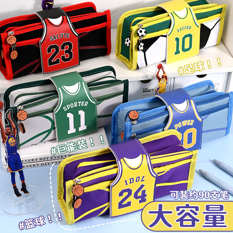 

Kotak Pensil Anak Kasus basket, anak laki-laki mencintai kreativitas, kapasitas besar, tahan kotoran, tas multi-lapisan, gaya, kasus Import