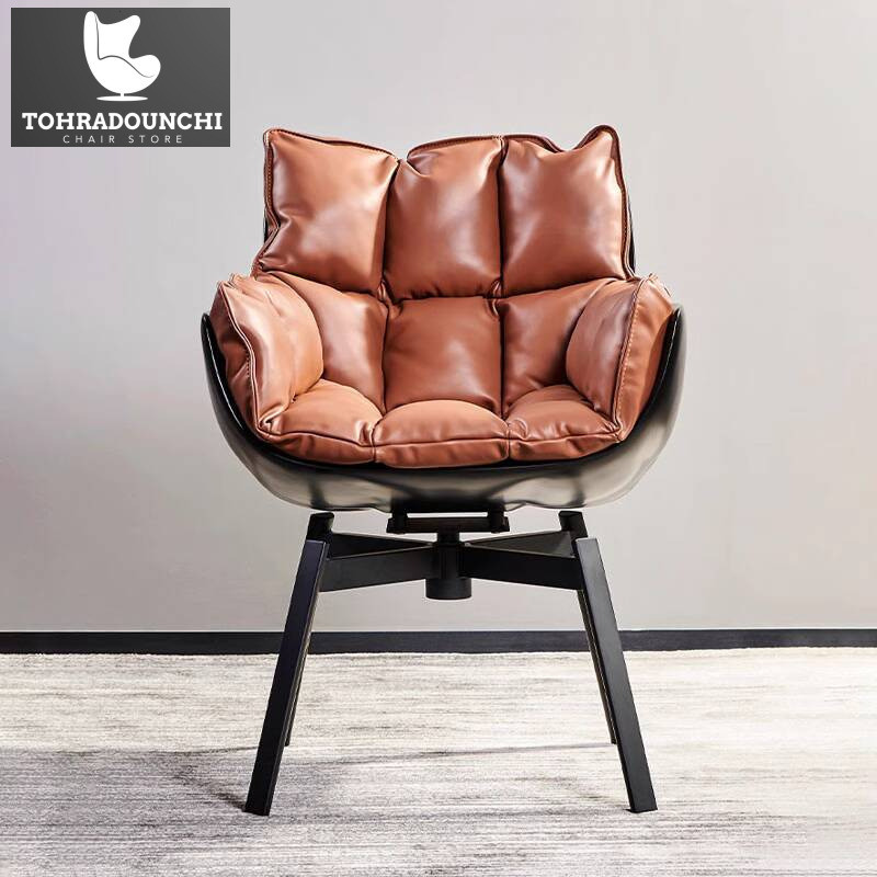 Kursi kulit asli Italia sofa desainer minimalis modern kemewahan ringan ruang kerja komputer kursi r