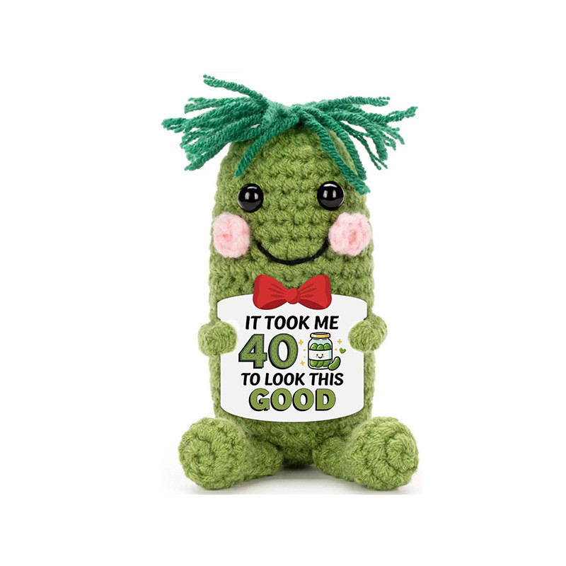 

Boneka Kartun kawat bulu boneka menenun kucing memegang kartu tangan nganut lucu energi positif inspirasi