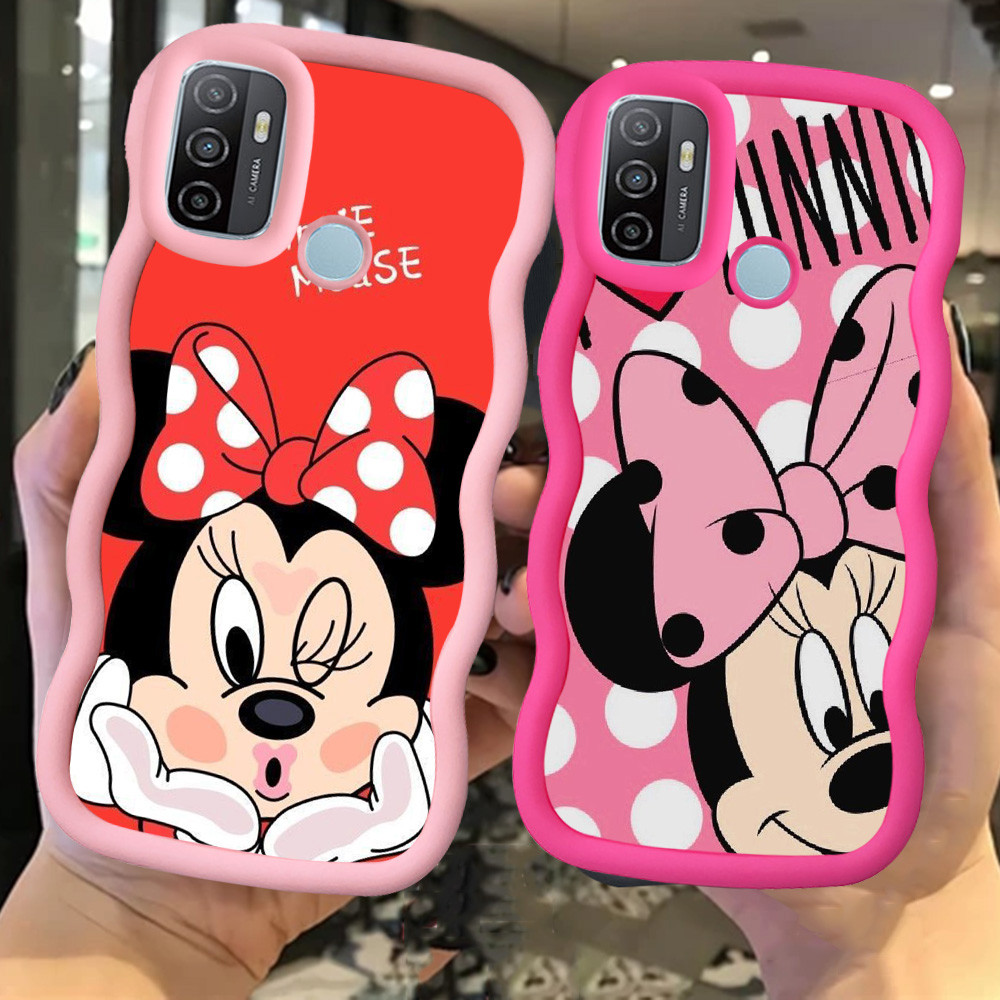 Z-40 Mickey Minnie Mouse Merah Hitam Pink Casing untuk OPPO A53S A11S A53 A33 Realme C75 C17