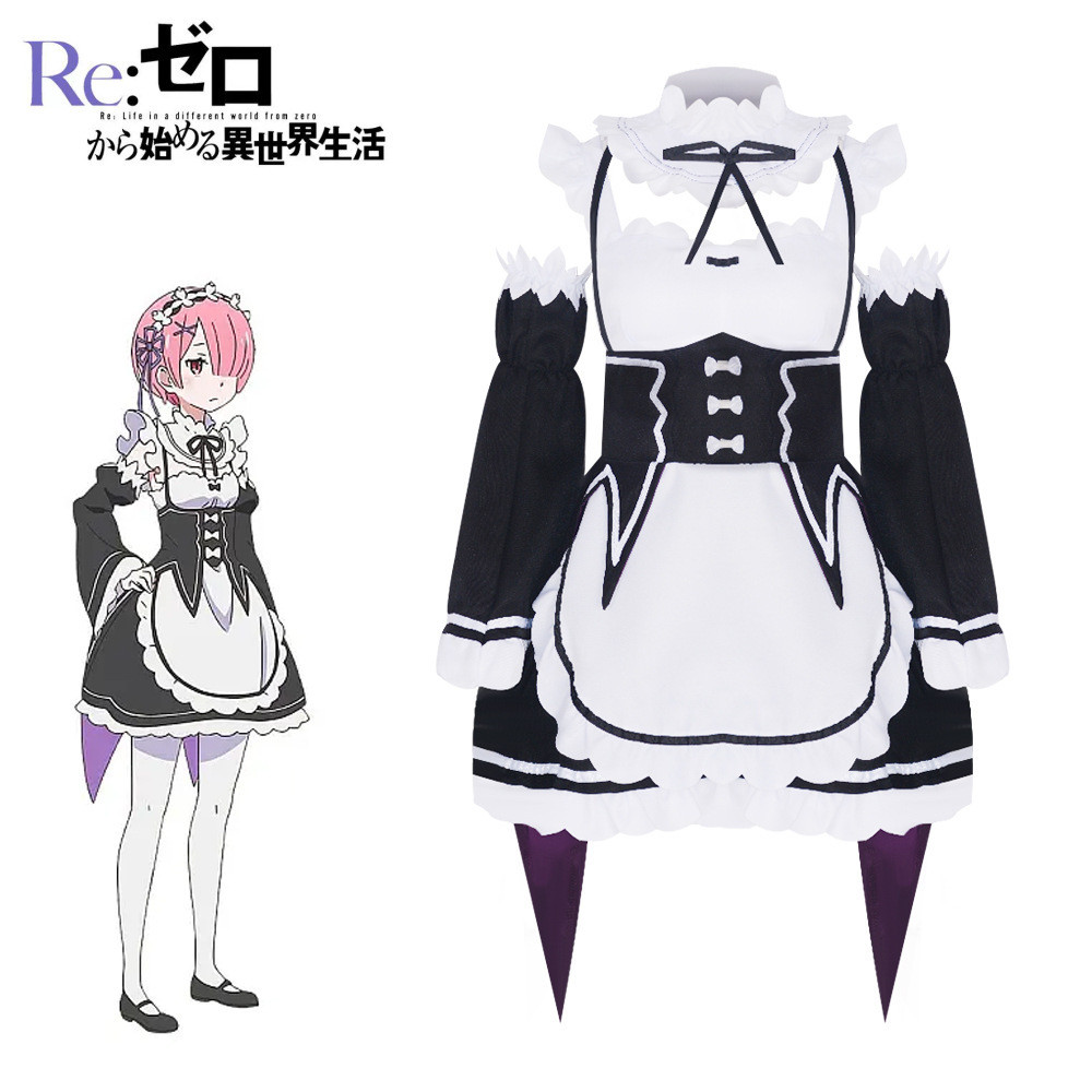 Anime cos kostum dari nol hidup di dunia lain Emilia Ramrem cosplay  Import