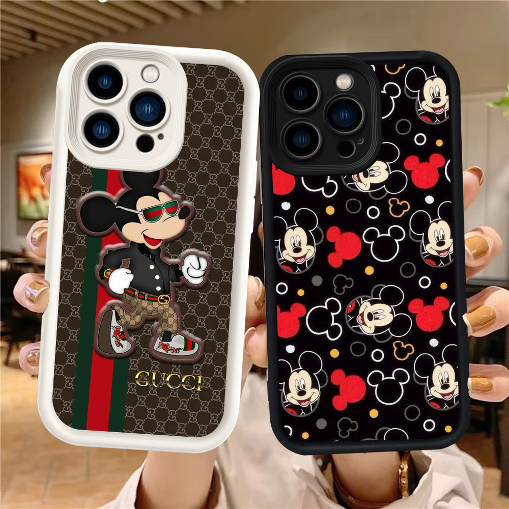 Z-19 Mickey Mouse Putih Hitam Casing untuk iPhone 8 13 Pro Max Plus Case