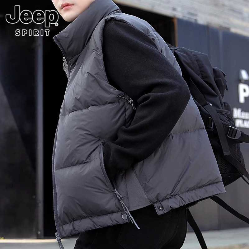 JEEP SPIRIT Down Autumn/Winter 2024 New Hooded Camback Vest Men's Jacket