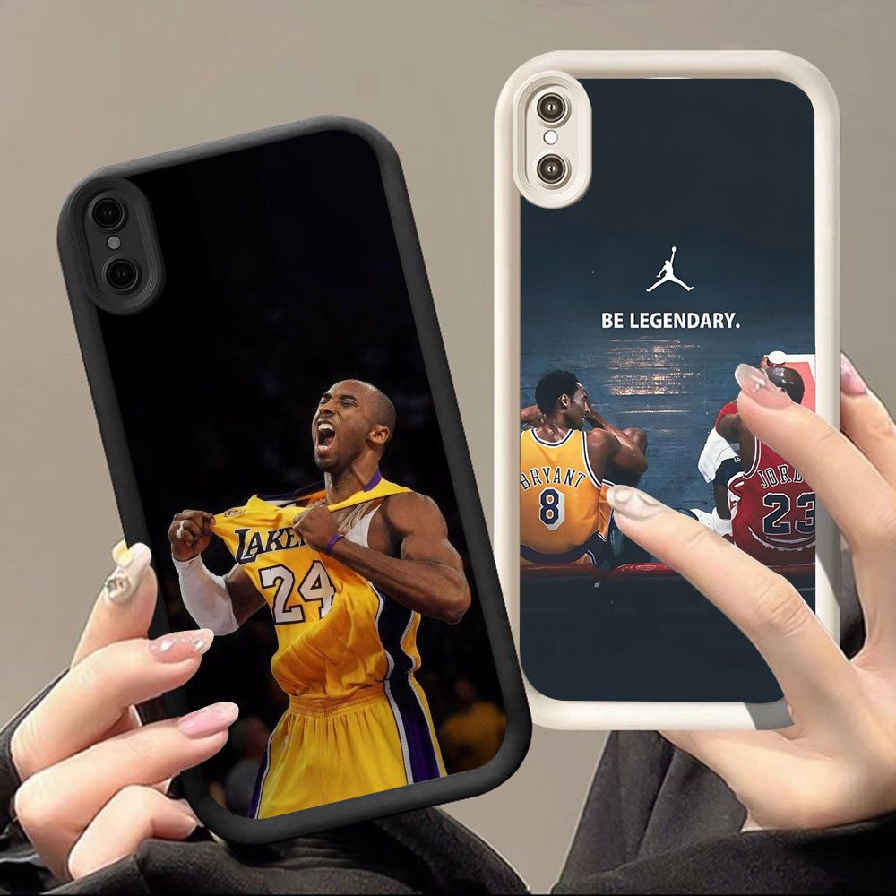 HK-107 NBA Lakers Kobe Shockproof Casing untuk iPhone XR X XS 6 7 8 Max Plus