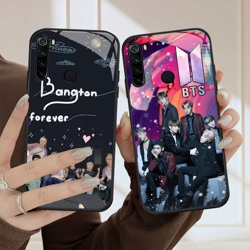 HK-61 B-BTS Boy HD Glass Casing untuk Xiaomi Redmi 8 8A 9  Note 8 10 Pro Lite