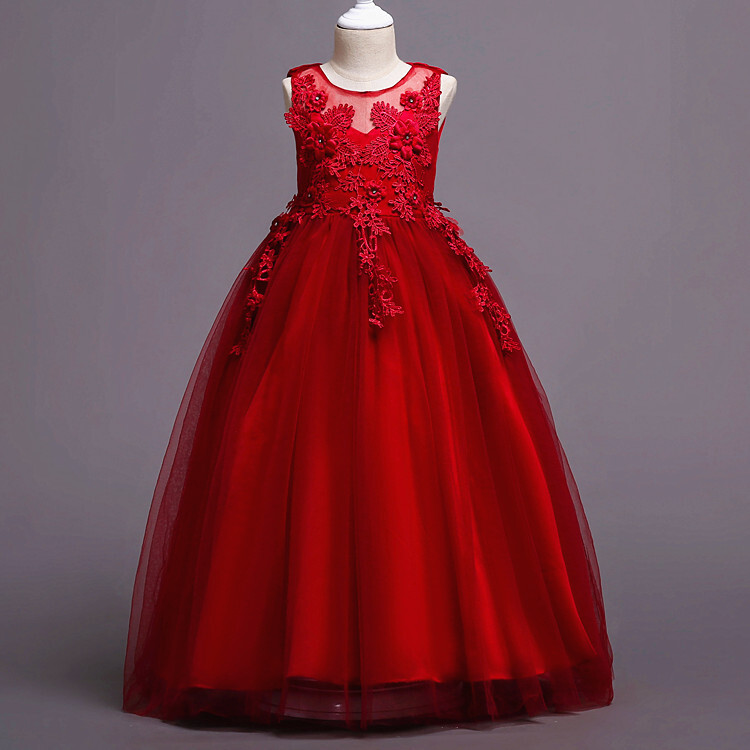 Gaun Gamis Pesta Pernikahan Ulang Tahun Anak Anak Perempuan  Gaun panjang putri perempuan, petal ana