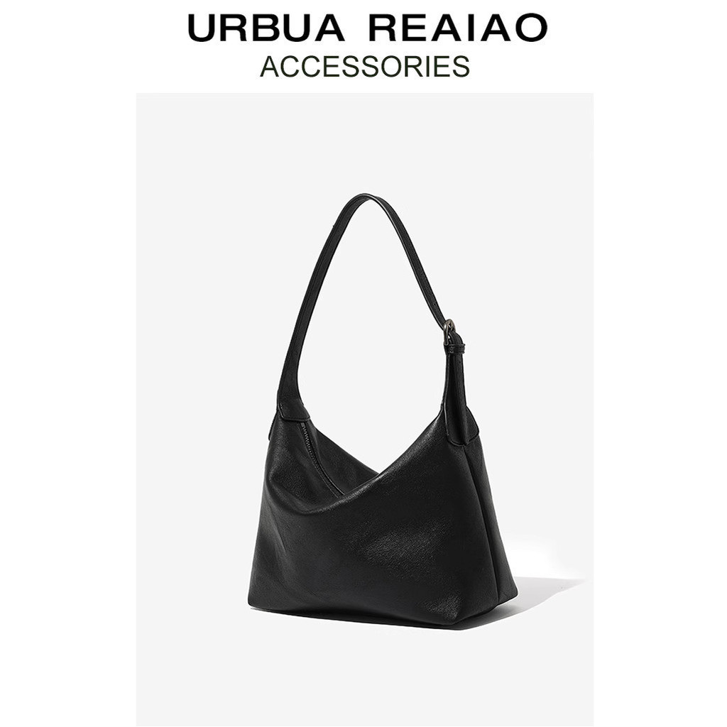 hobo sapi berwarna hijau untuk wanita musim panas 2024 Tas bahu baru, tas dumpling kulit asli