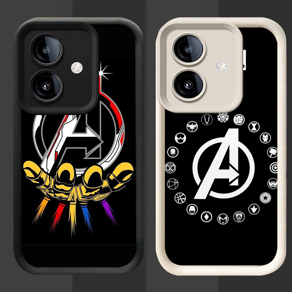 R85 Marvel Avengers Hitam Casing untuk Realme C75 Narzo 50A C35 OPPO A79 C31 A3X A3 Pro Prime 5G Put
