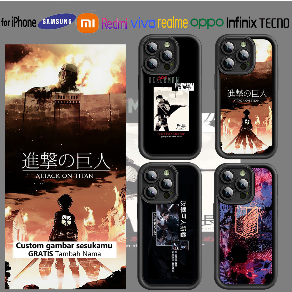 Custom case Softcase Casing ZZ7 Attack on Titan Levi [HP Samsung, iPhone, Oppo, Xiaomi, Redmi, Realm