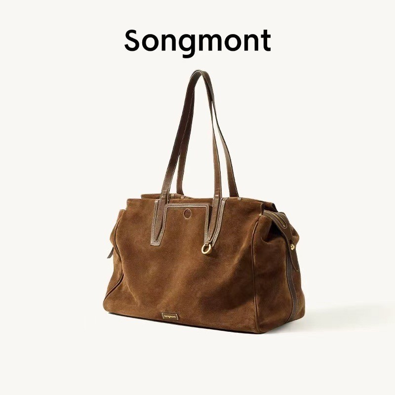 Tas Wanita Terbaru  Songmont Gunung Pine Jarak Seri Penglihatan Travel suede Boston bahu perjalanan 